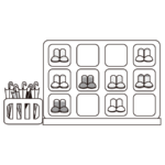 上履き用の下駄箱のかわいいイラスト