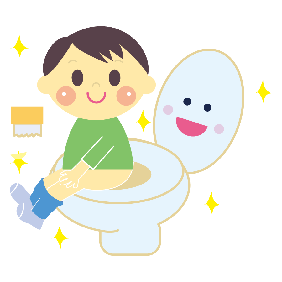 保育園でトイレする子供のイラスト