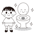 トイレの水を流す子供のかわいいイラスト画像素材 無料 フリー