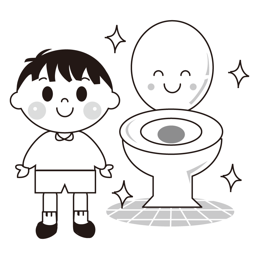 トイレをきれいに使う子供のイラスト２