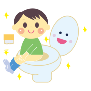 保育園でトイレする子供のイラスト