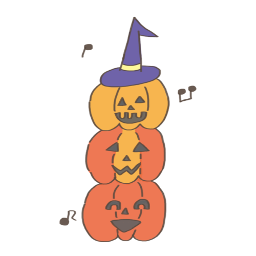 ハロウィン　かぼちゃ　お化け　イラスト