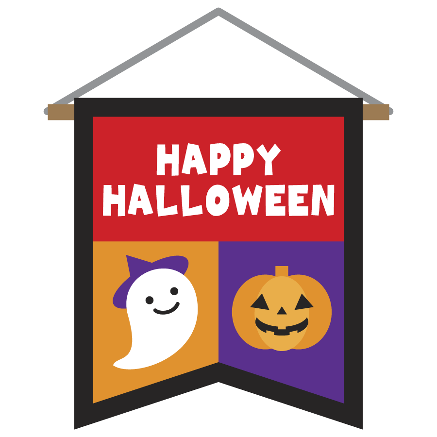 ハロウィンの旗フラッグのイラスト