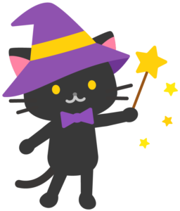 ハロウィンの魔女や黒猫のイラスト フリー 無料 商業利用可能