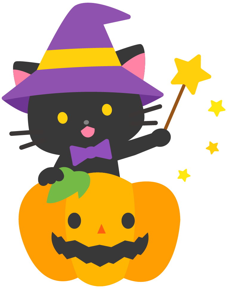 ハロウィンの猫のかわいいイラスト