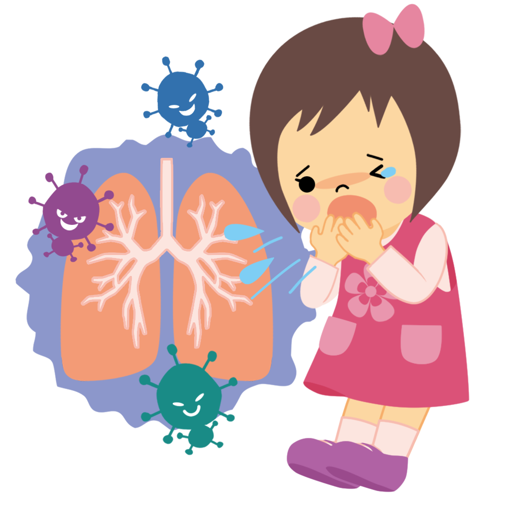 小児肺炎のかわいいイラスト画像素材