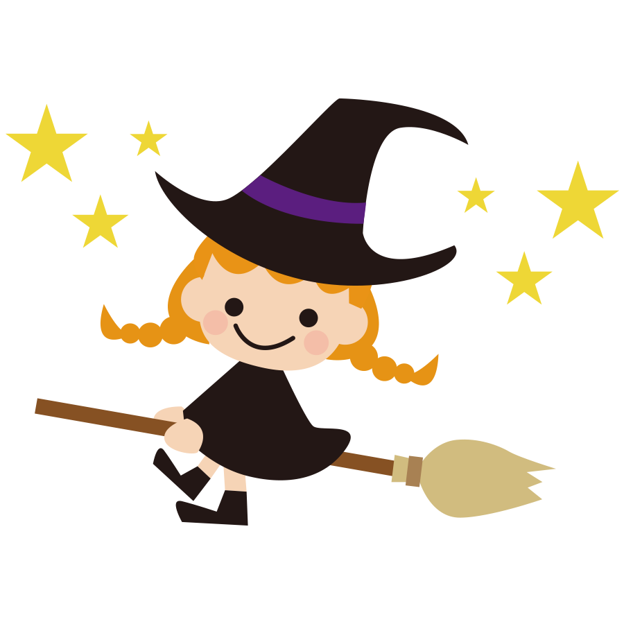 ハロウィンの魔女のかわいいイラスト