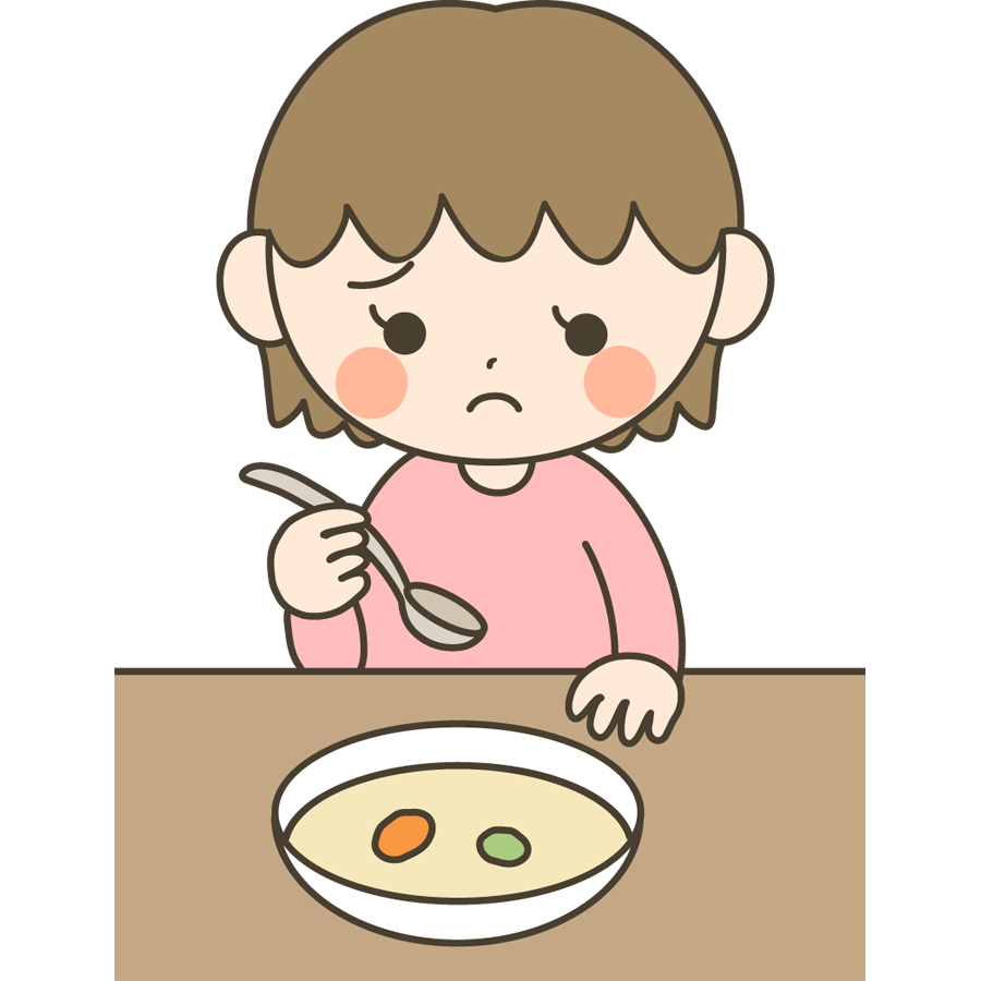 食事の好き嫌いをする子供のかわいいイラスト画像素材 無料 フリー