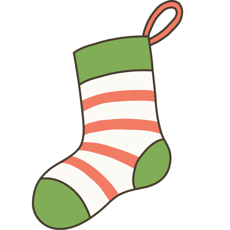 クリスマスの靴下のイラスト画像素材３ フリー 無料
