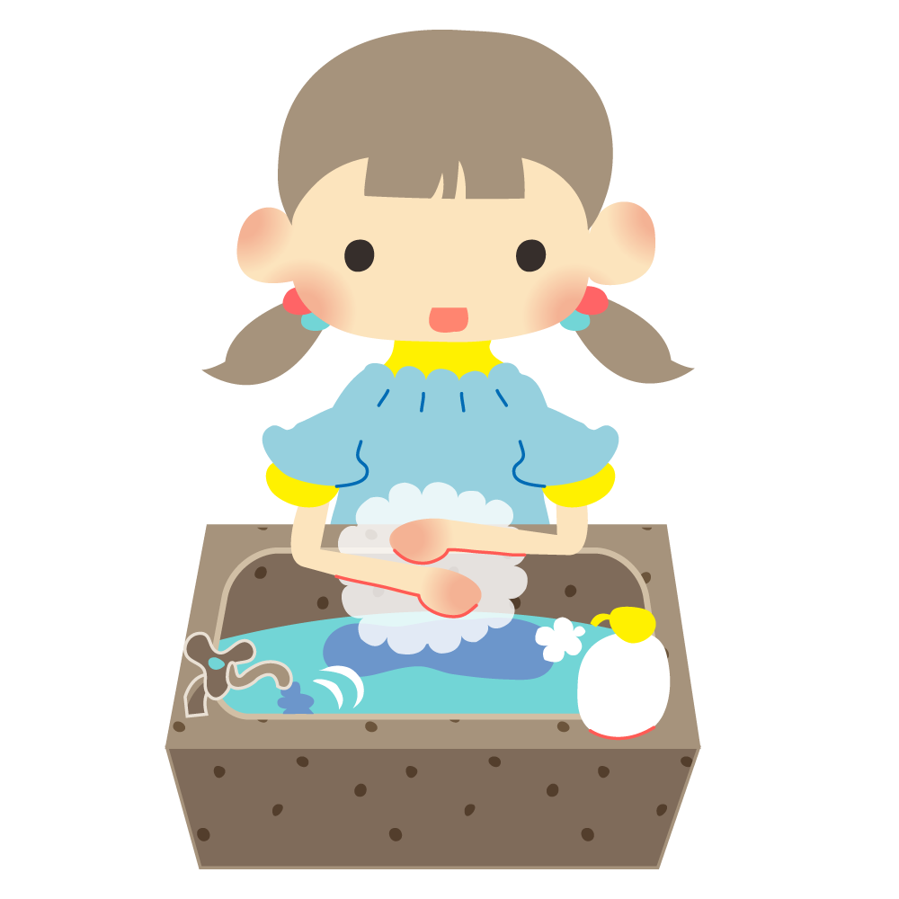 手洗いする幼児のかわいいイラスト画像素材 フリー 無料