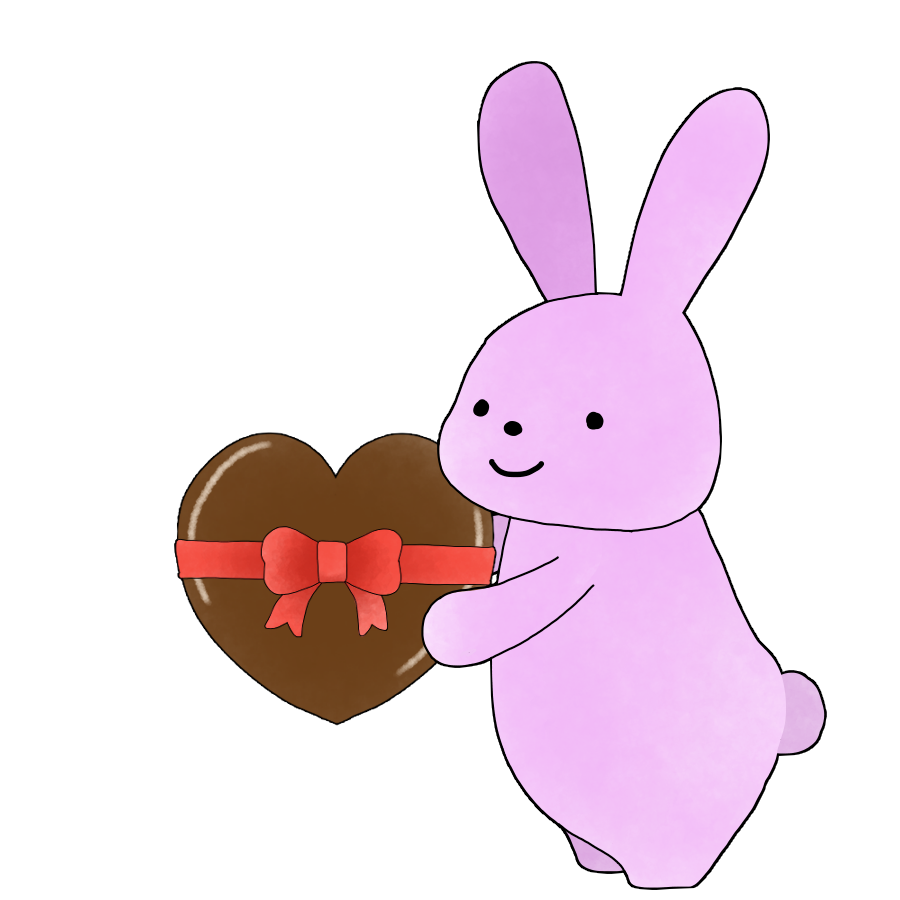 チョコレートを持つウサギのかわいいイラスト画像素材 無料 フリー