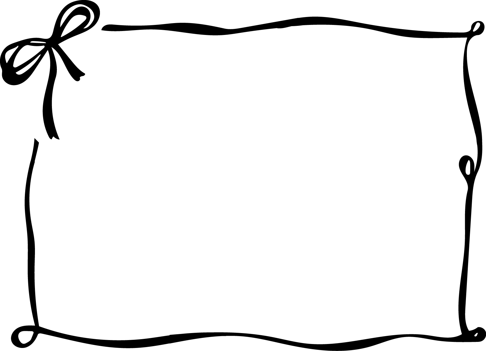 リボンのフレーム枠背景イラスト画像素材 白黒 モノクロ