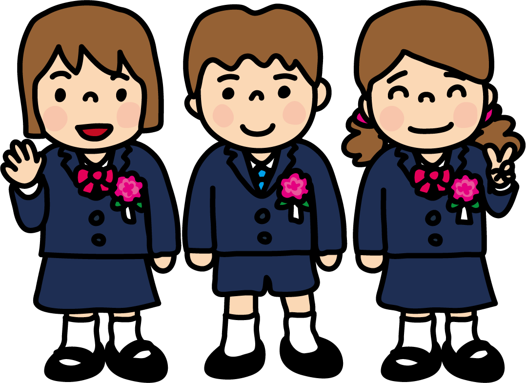 卒園 入学式の男の子と女の子のかわいいイラスト画像素材 無料 フリー