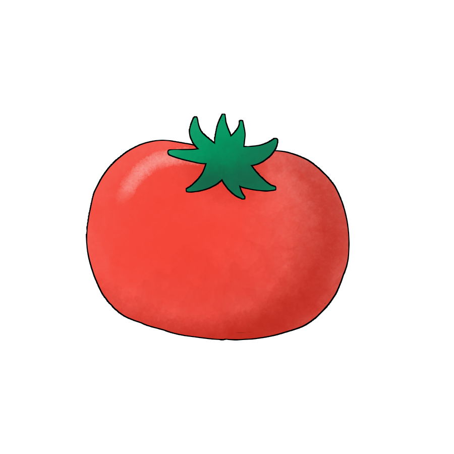 ヘタつきトマトのかわいいイラスト画像素材 無料 フリー