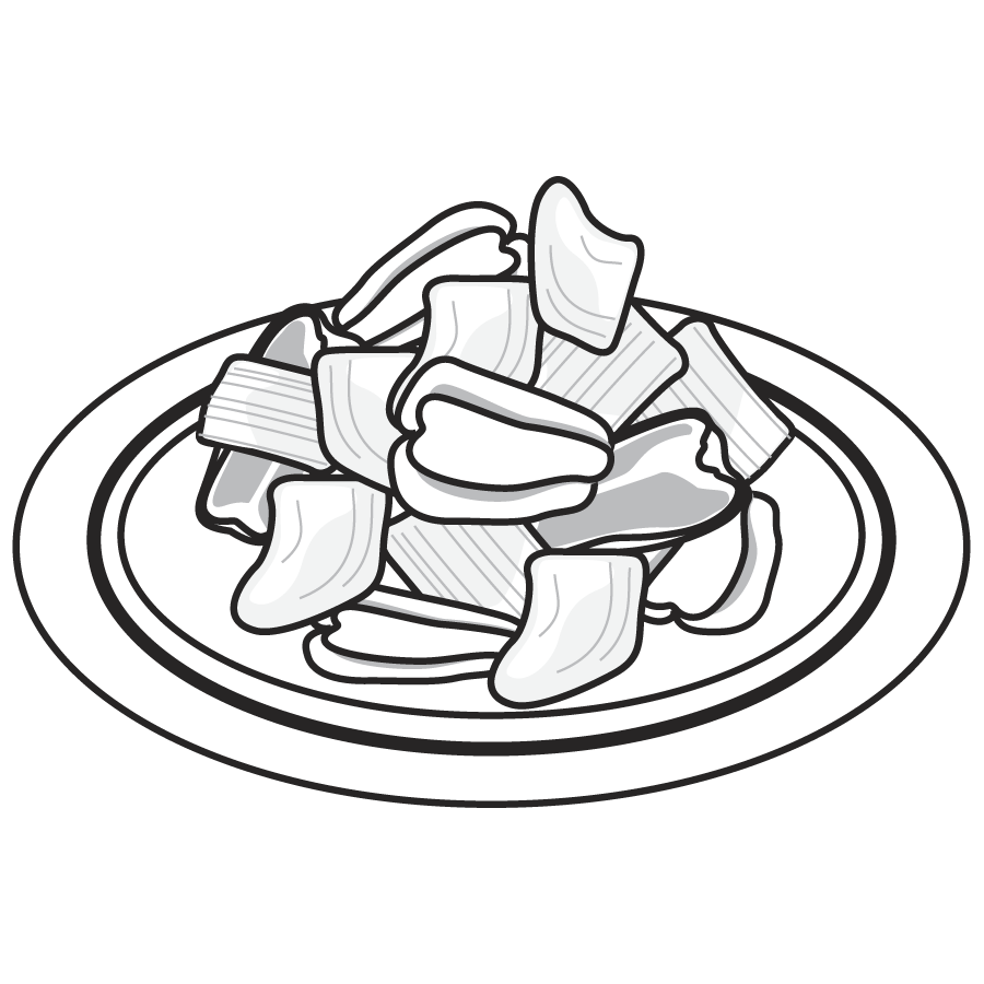 ピーマンの野菜炒めのかわいいイラスト画像素材 白黒 モノクロ