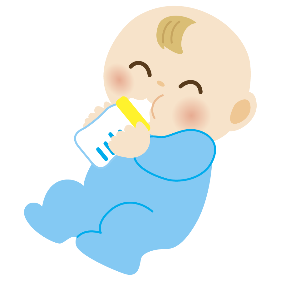 ミルクを飲む赤ちゃんのかわいいイラスト画像素材 無料 フリー