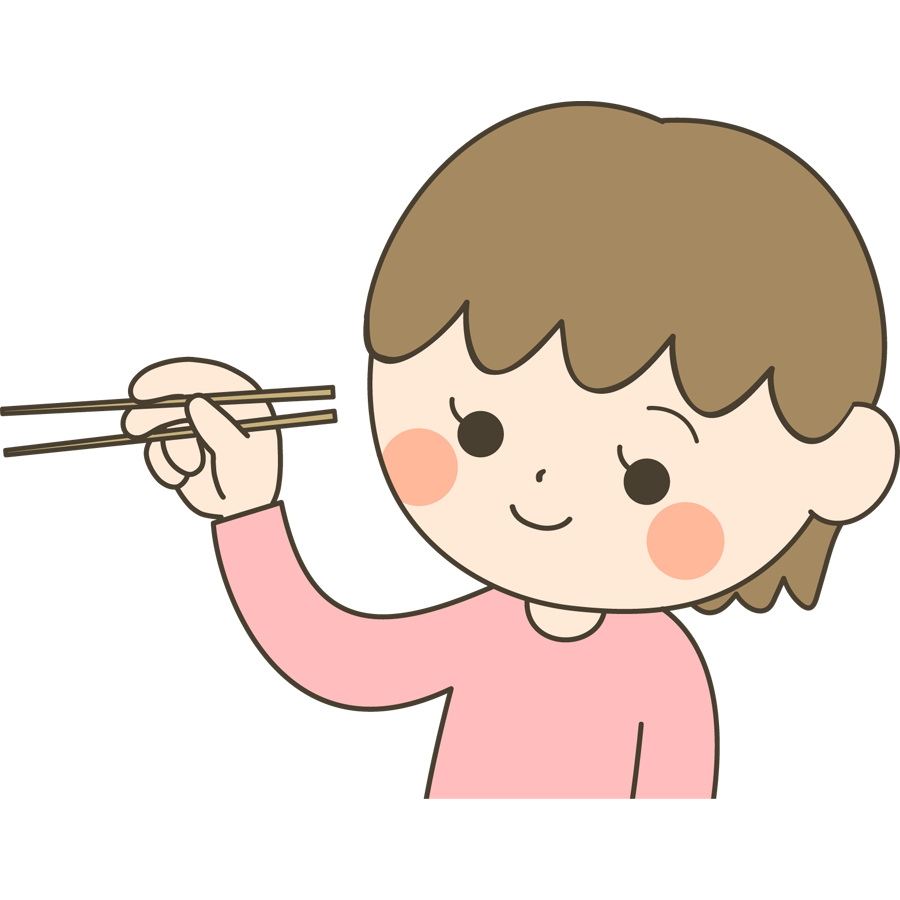 お箸を正しく持っている子供のかわいいイラスト画像素材 無料 フリー